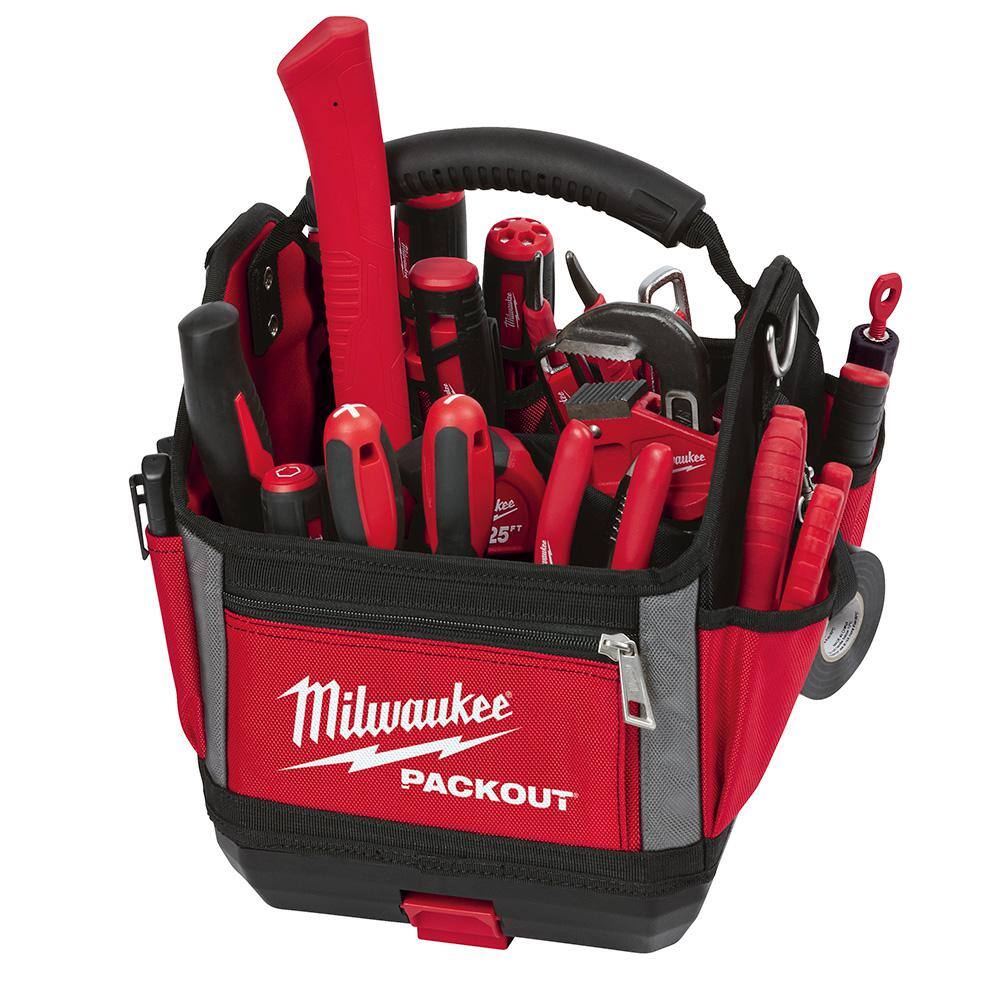 MW 10 in. PACKOUT Tote with 11-in-1 Multi-Tip Screwdriver with Square Drive Bits 48-22-8310-48-22-2761