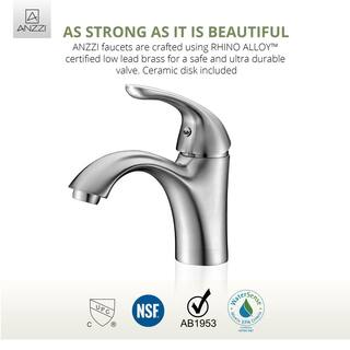 ANZZI Clavier Series Single Hole Single-Handle Mid-Arc Bathroom Faucet in Brushed Nickel L-AZ011BN