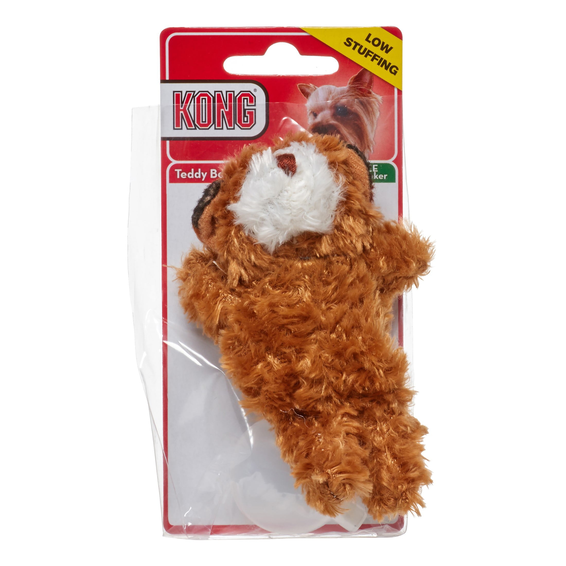 KONG Plush Teddy Bear Dog Toy with Squeaker， Extra Small