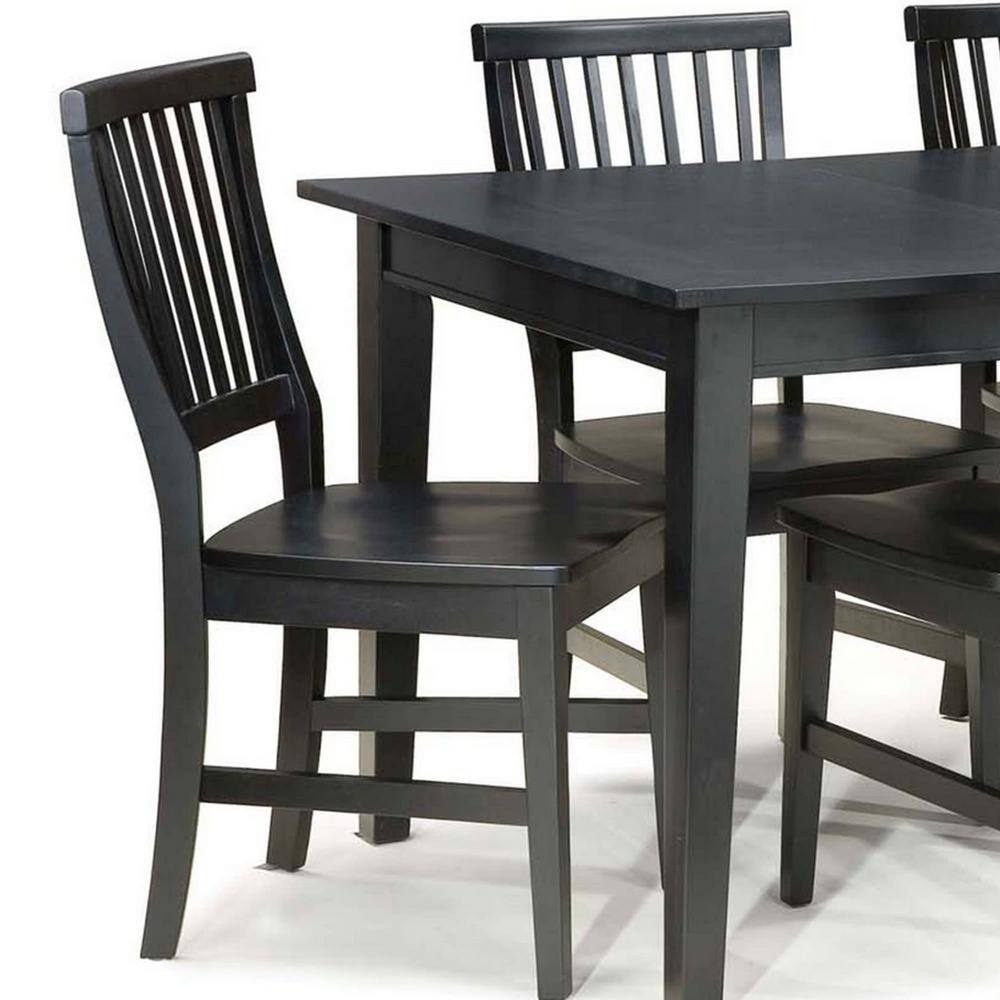 HOMESTYLES Arts and Crafts 7-Piece Black Rectangular Dining Set 5181-319