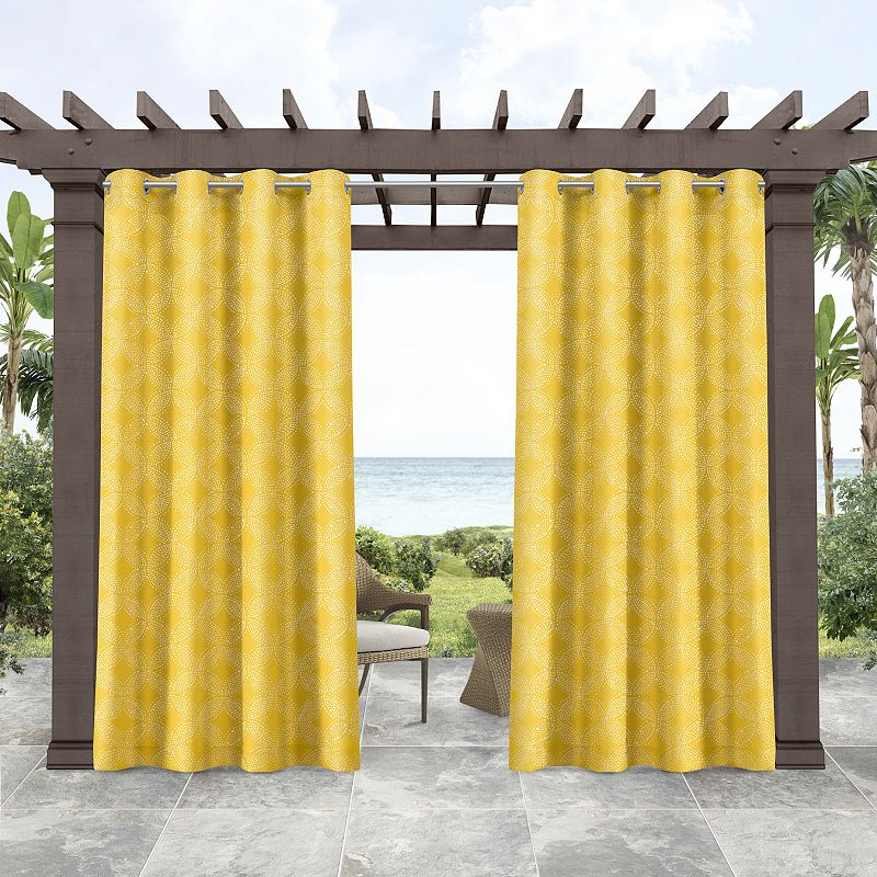 Tommy Bahama Indoor/Outdoor Island Tile Light Filtering 2-panel Window Curtain Set