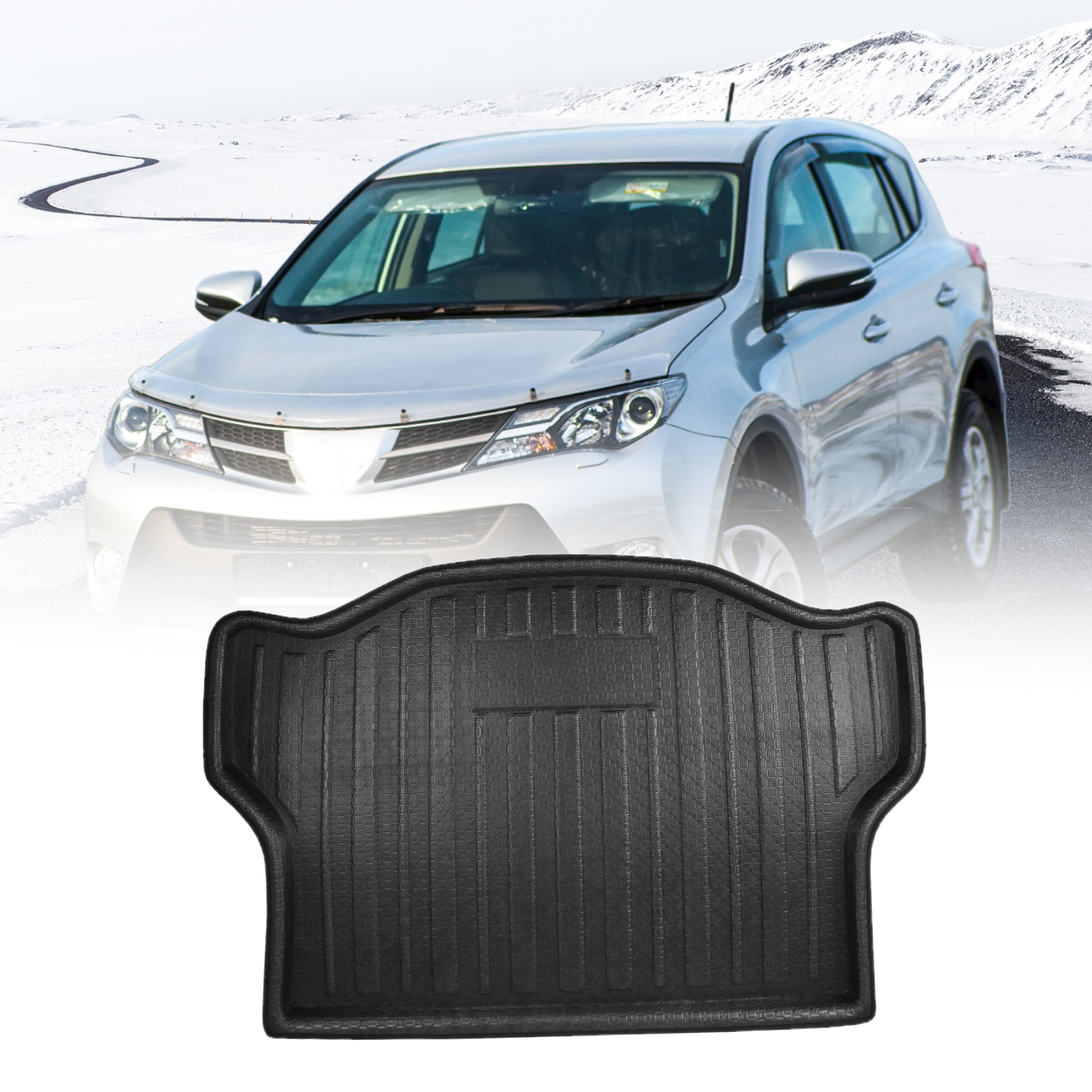 Unique Bargains Rear Trunk Tray Boot Liner Cargo Floor Mat Cover Protector for Toyota RAV4 2013-2016