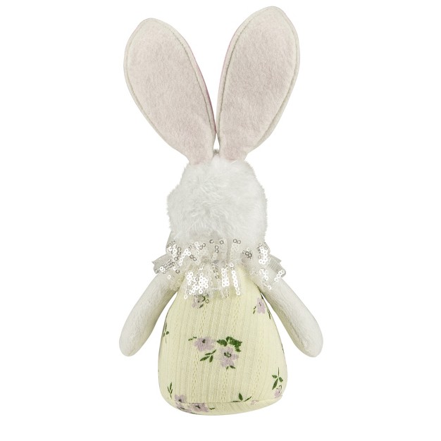 Yellow Spring Floral Easter Bunny Figure