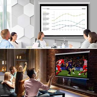 VIVOHOME 80 in. Manual Pull-Down Retractable Projector Screen 16:9 HD X002P7JVEN