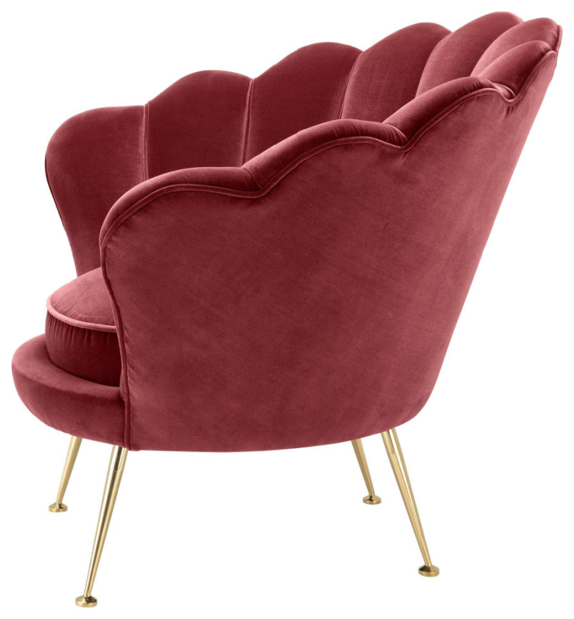 Red Scalloped Accent Chair  Eichholtz Trapezium   Midcentury   Armchairs And Accent Chairs   by Oroa   Distinctive Furniture  Houzz