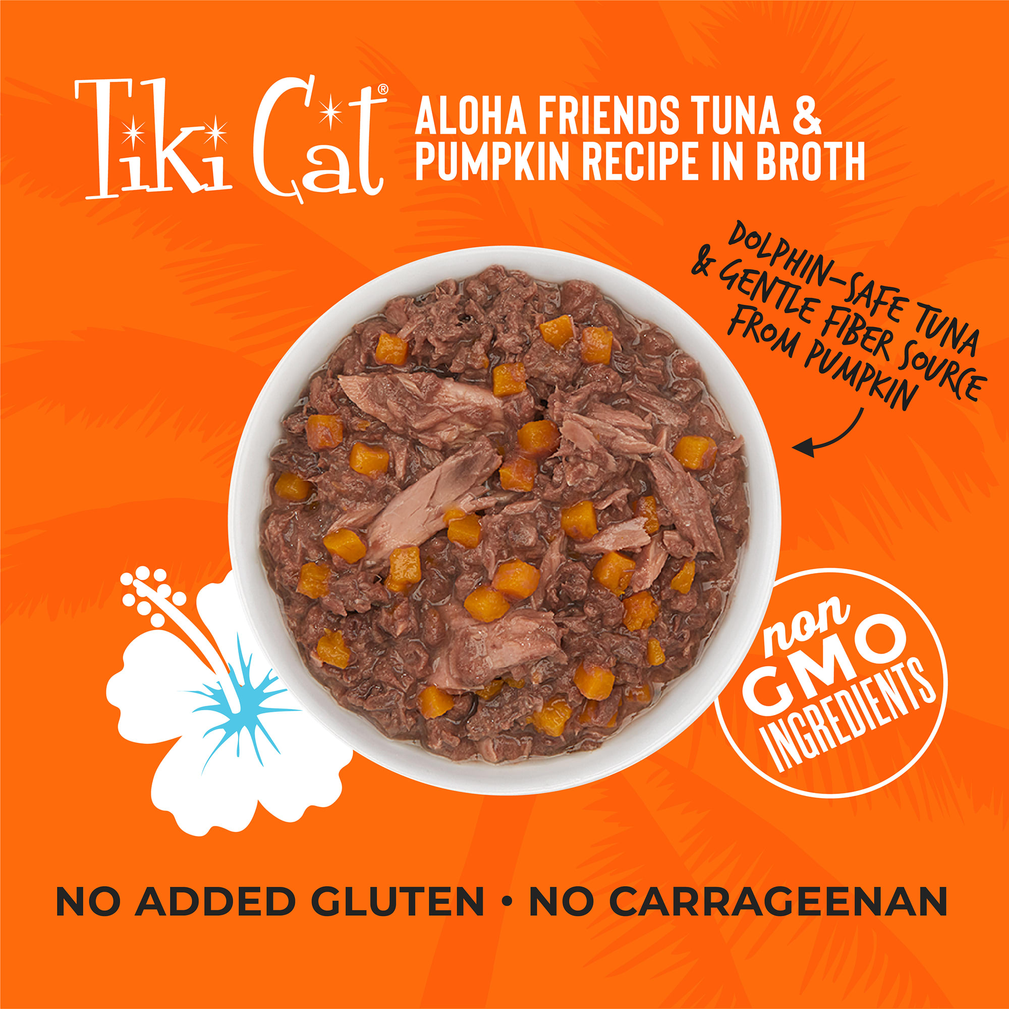 TIKI CAT Aloha Friends Tuna amp; Pumpkin Wet Cat Food， 5.5 oz.， Case of 8