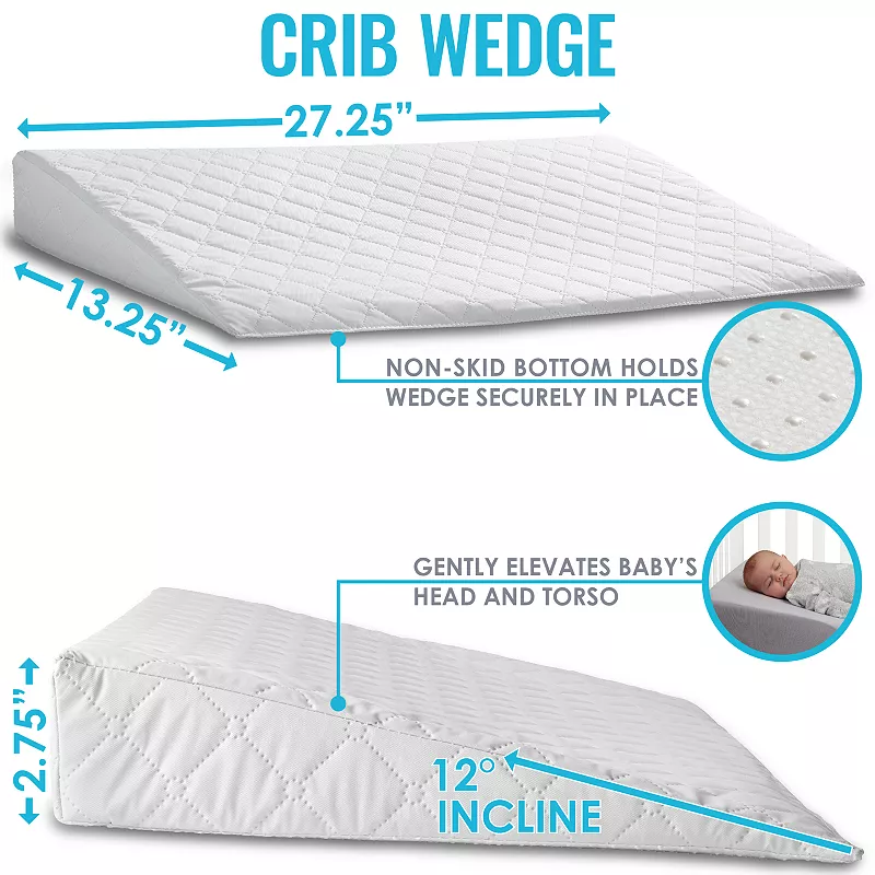 LA Baby Safe Lift Universal Crib Wedge for Baby Mattress