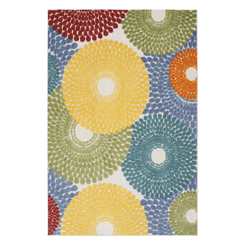 Nourison Aloha Modern Geometric Burst Indoor / Outdoor Rug