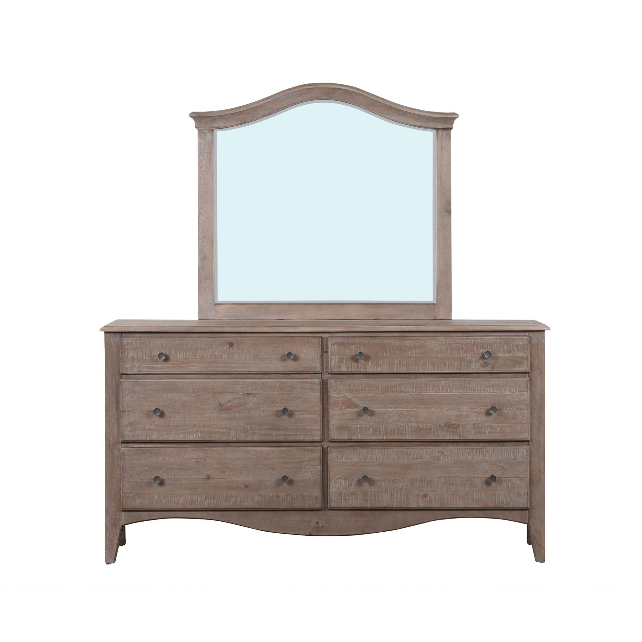 Cottage Taupe 6-Drawer 72 Dresser