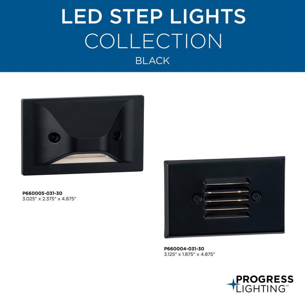 Progress Lighting 4.5-Watt 3000K Black Hardwired Integrated LED Wall or Step Light P660005-031-30