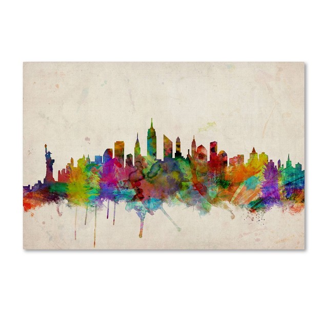 X 32 quot New York Skyline By Michael Tompsett Trademark Fine Art