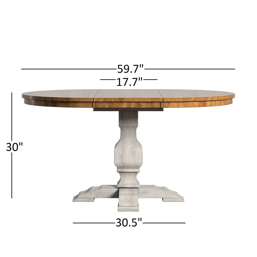 Eleanor Antique White Extending Oval Wood Table French Back 5 piece Dining Set by iNSPIRE Q Classic