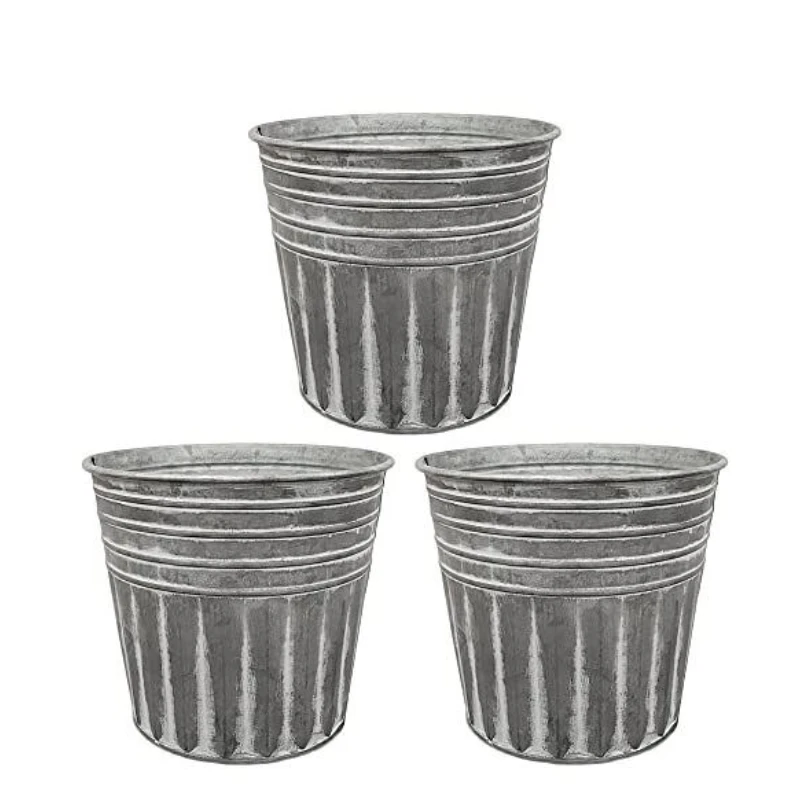 Top Selling Small Size Galvanized Flower Pots Best Quality Garden Decoration Metal Planter At Lowest Price