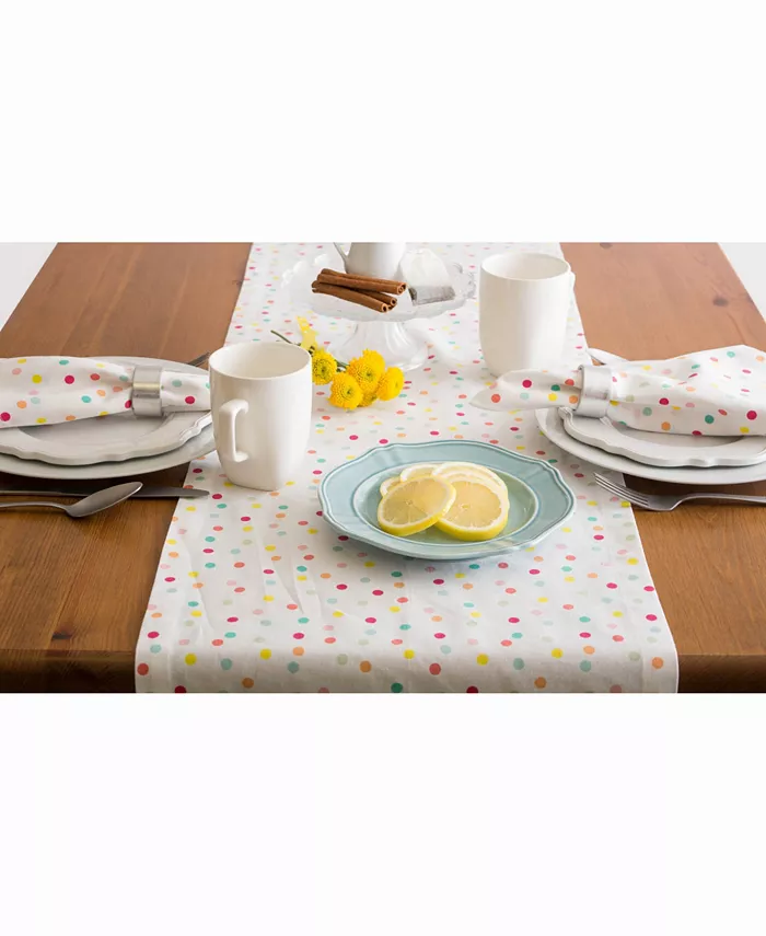 Design Imports Multi Polka Dots Print Table Runner 14 X 108