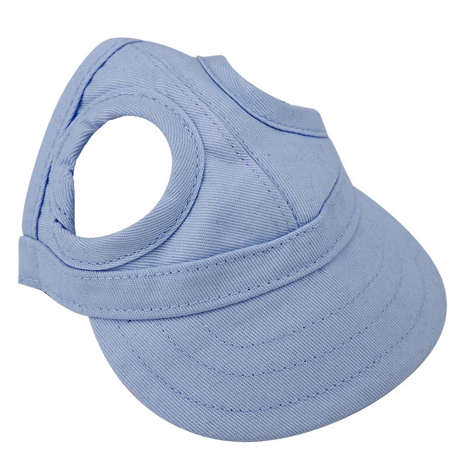 Pet Dog Cat Baseball Outdoor Cap Sunbonnet Adjustable Stripe Summer Travel Sport Hat (blue S)