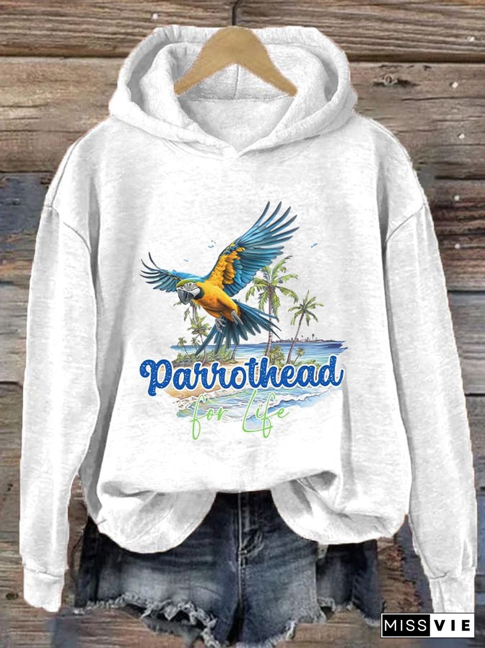 Women's Retro Parrothead Graphic Sweatshirt