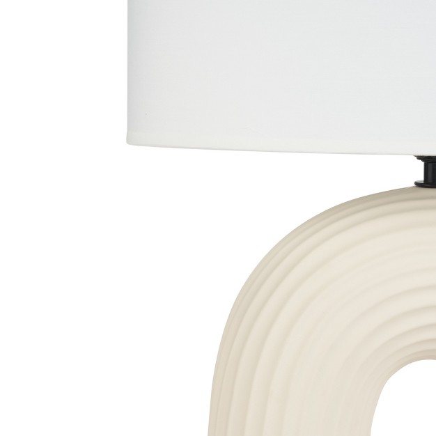 Off White Textured Ceramic Arch Table Lamp