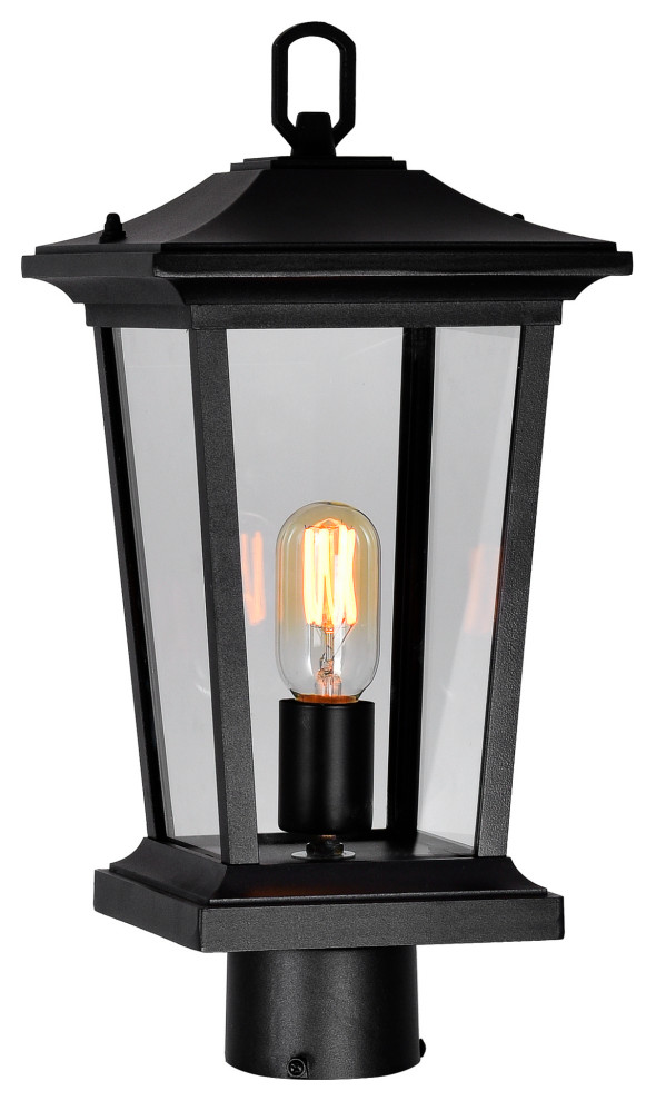 Leawood 1 Light Black Outdoor Lantern Head   Transitional   Post Lights   by CWI Lighting  Houzz