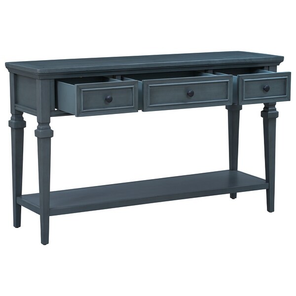 Classic Retro Style Console Table with Three Top Drawers