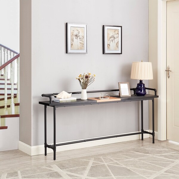 Console Table with 2 Outlet and 2 USB Ports for Living Room and Hallway