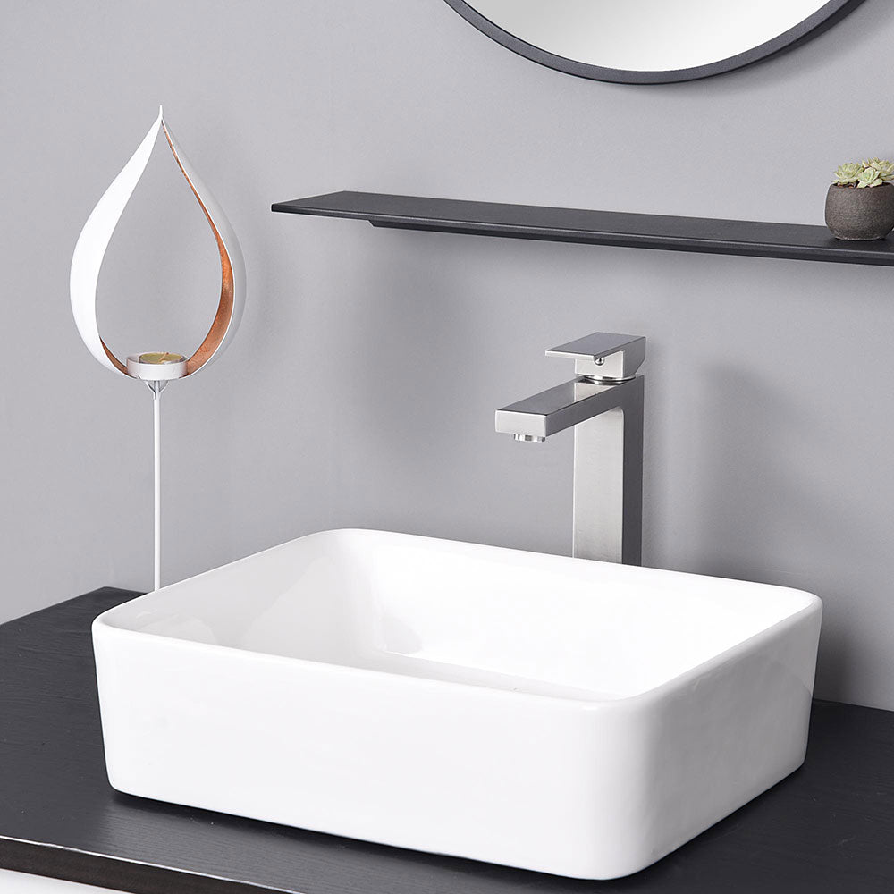 Aquaterior Bathroom Vessel Faucet Square Cold & Hot 10.4