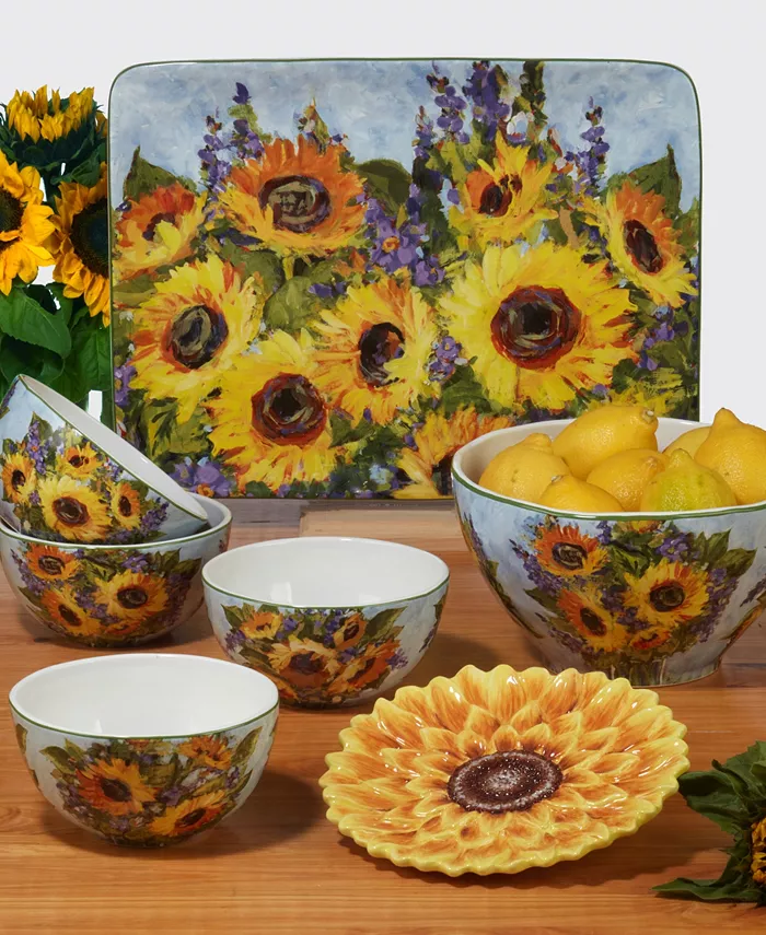 Certified International Sunflower Bouquet Deep Bowl 9