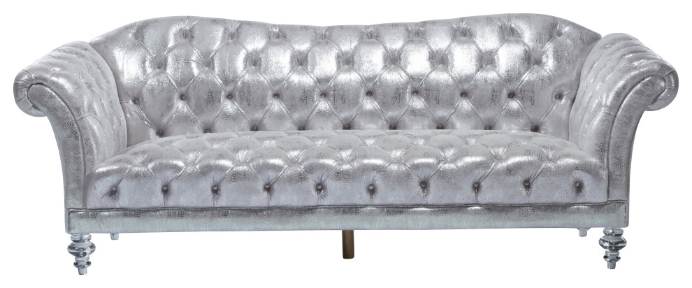 ACME Dixie Sofa  Metallic Silver   Contemporary   Sofas   by Kolibri Decor  Houzz