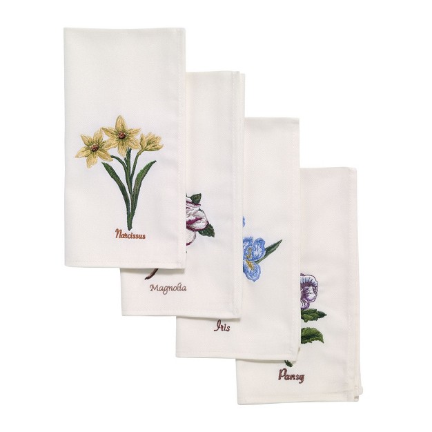 Avanti Linens Botanic Birds Napkins Set Of 4