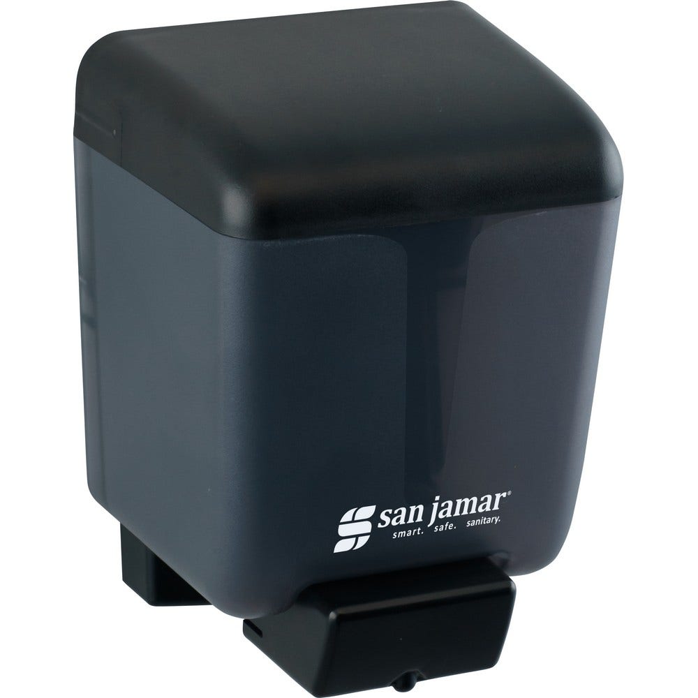 San Jamar SN30TBK Manual 30 oz. Wall-Mounted Liquid Soap Dispenser， Black Pearl