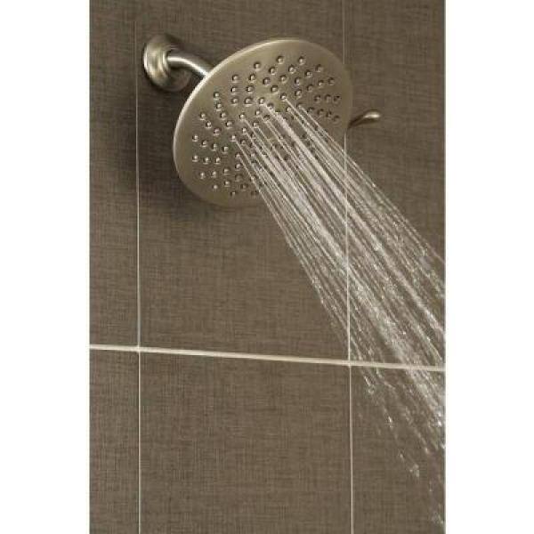 MOEN Velocity 2-Spray 8 in. Single Wall Mount Fixed Adjustable Spray Shower Head in Brushed Nickel S6320EPBN