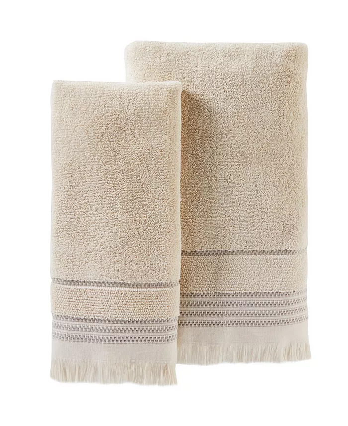 Saturday Knight Jude Fringe 2 Piece Hand Towel Set