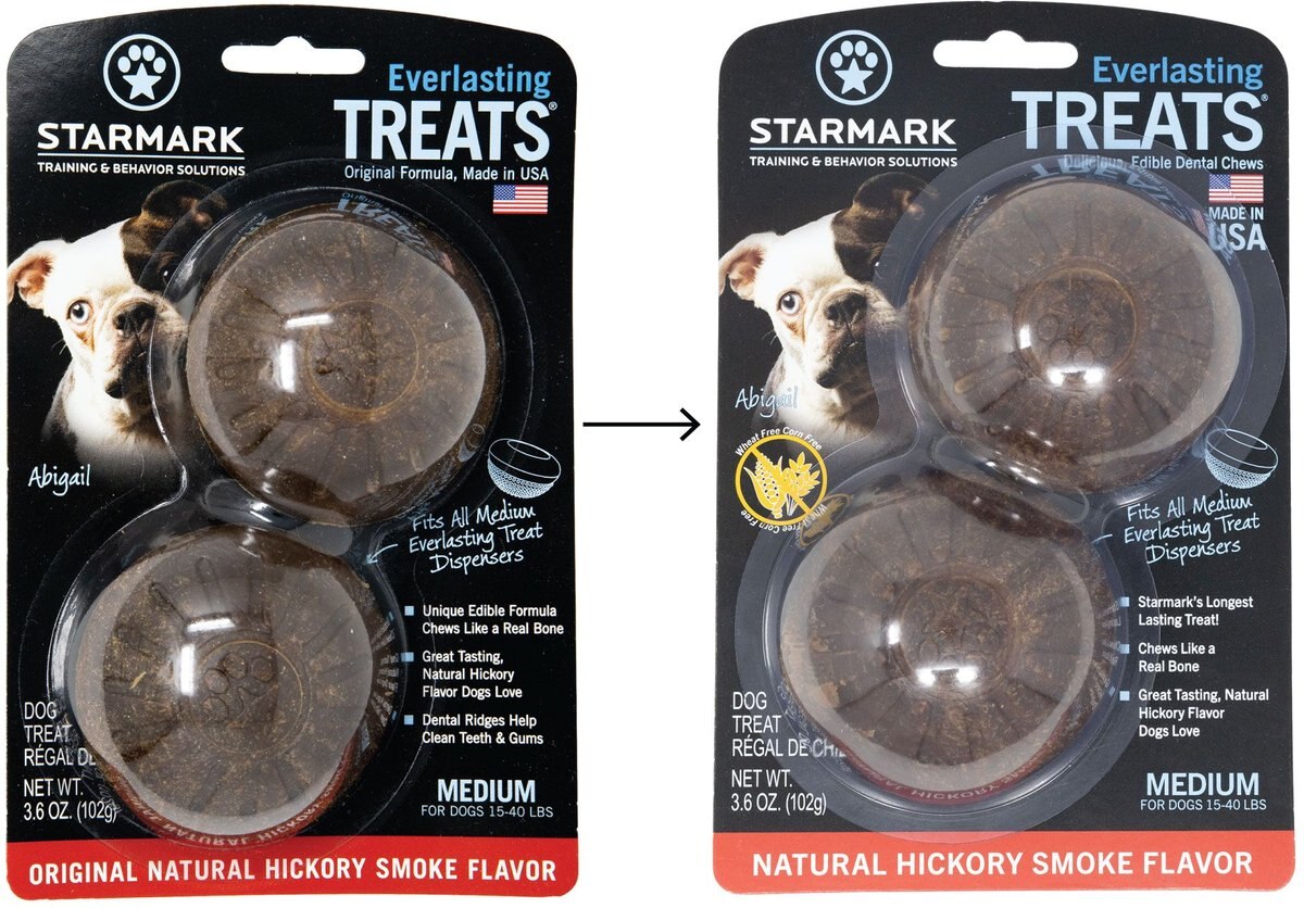 Starmark Everlasting Natural Hickory Smoke Flavored Dental Dog Treats， Medium， 2 count