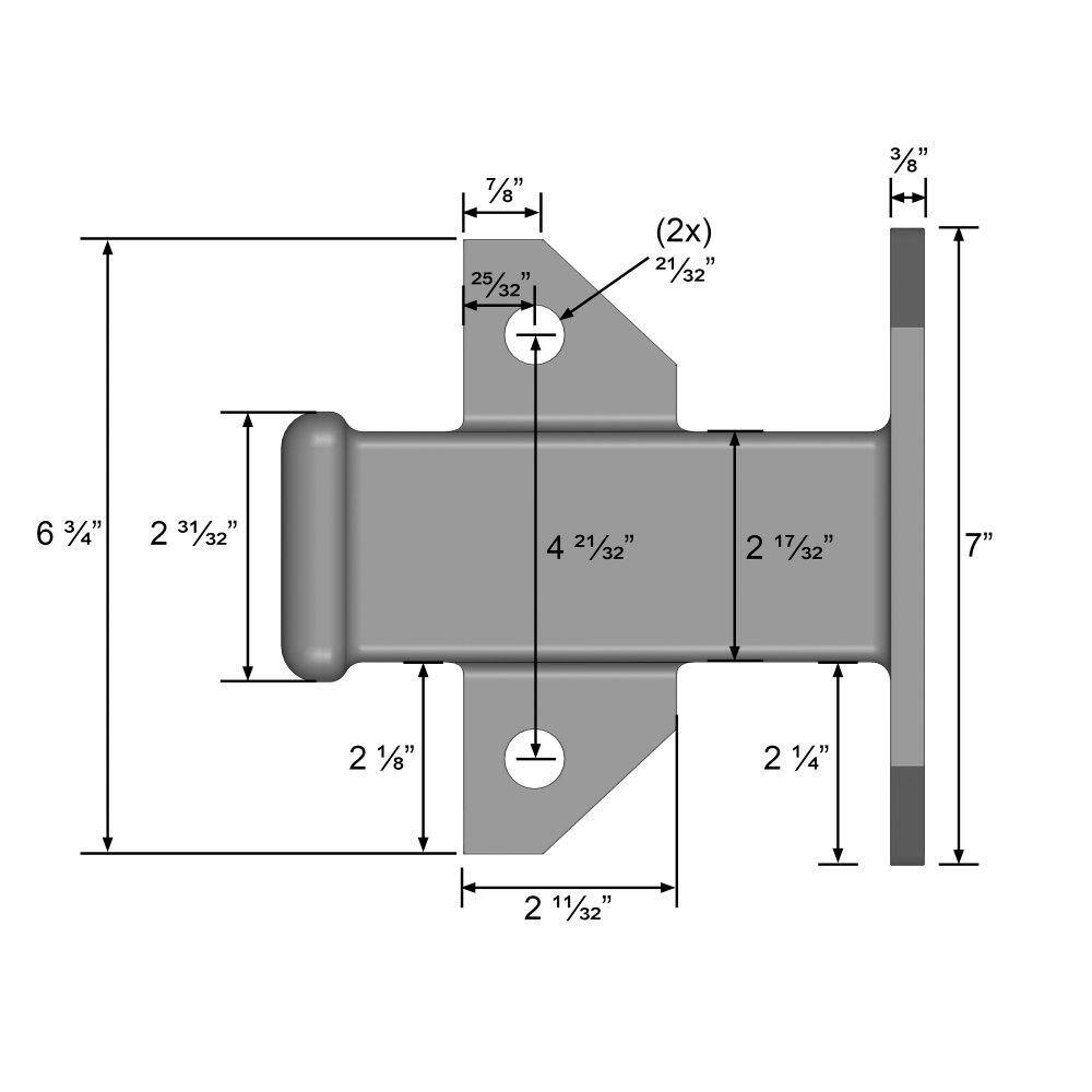 Quick Products Bolt-On Receiver Tube - 2 in. Black QP-HS5839