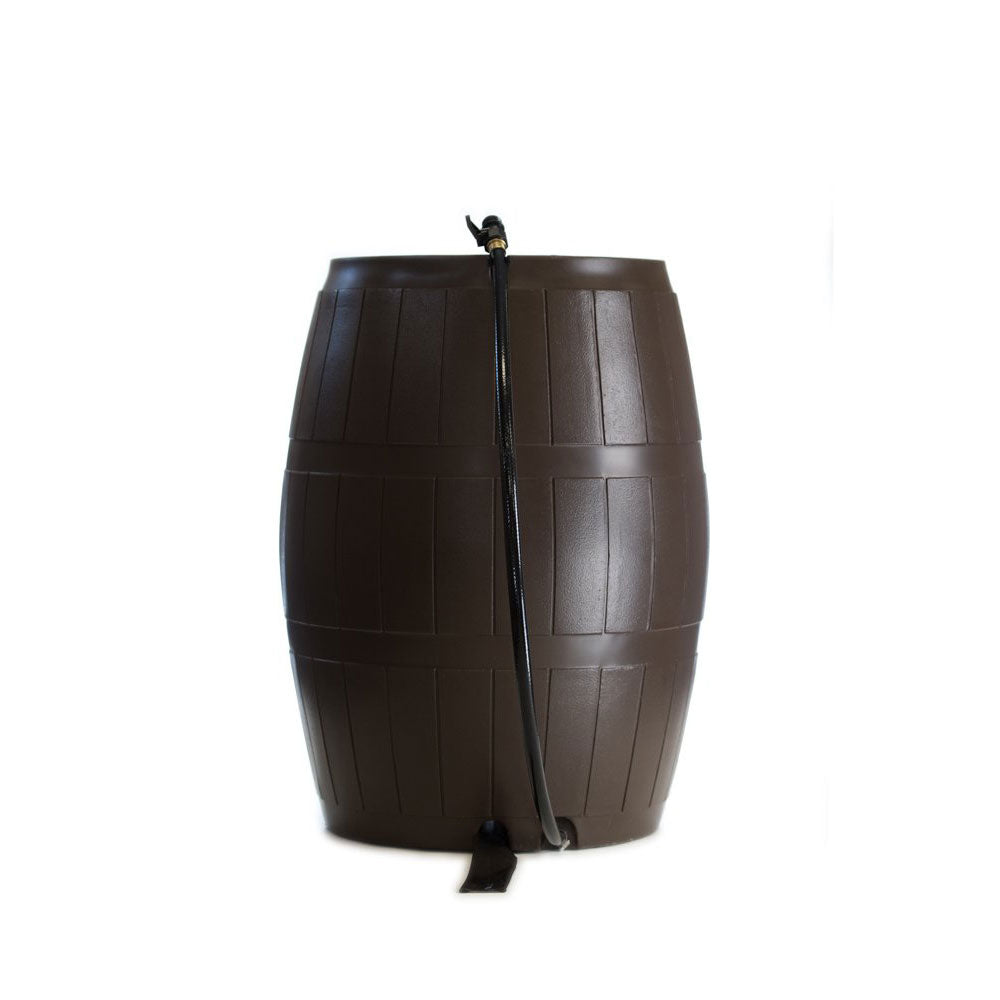 FCMP Outdoor RC4000 45-Gallon Rain Water Catcher Barrel， Brown (2 Pack)