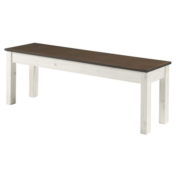 Wood Bench White Distressed | Furniture Dash