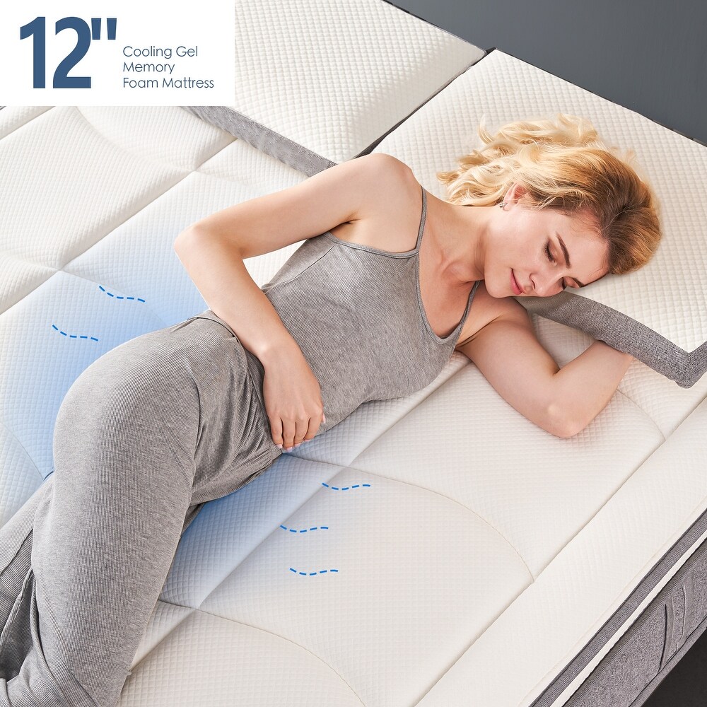 12 Inch Euro Top Hybrid Mattress  Gel Memory Foam  Pocket Spring  Cool Sleep (Full)