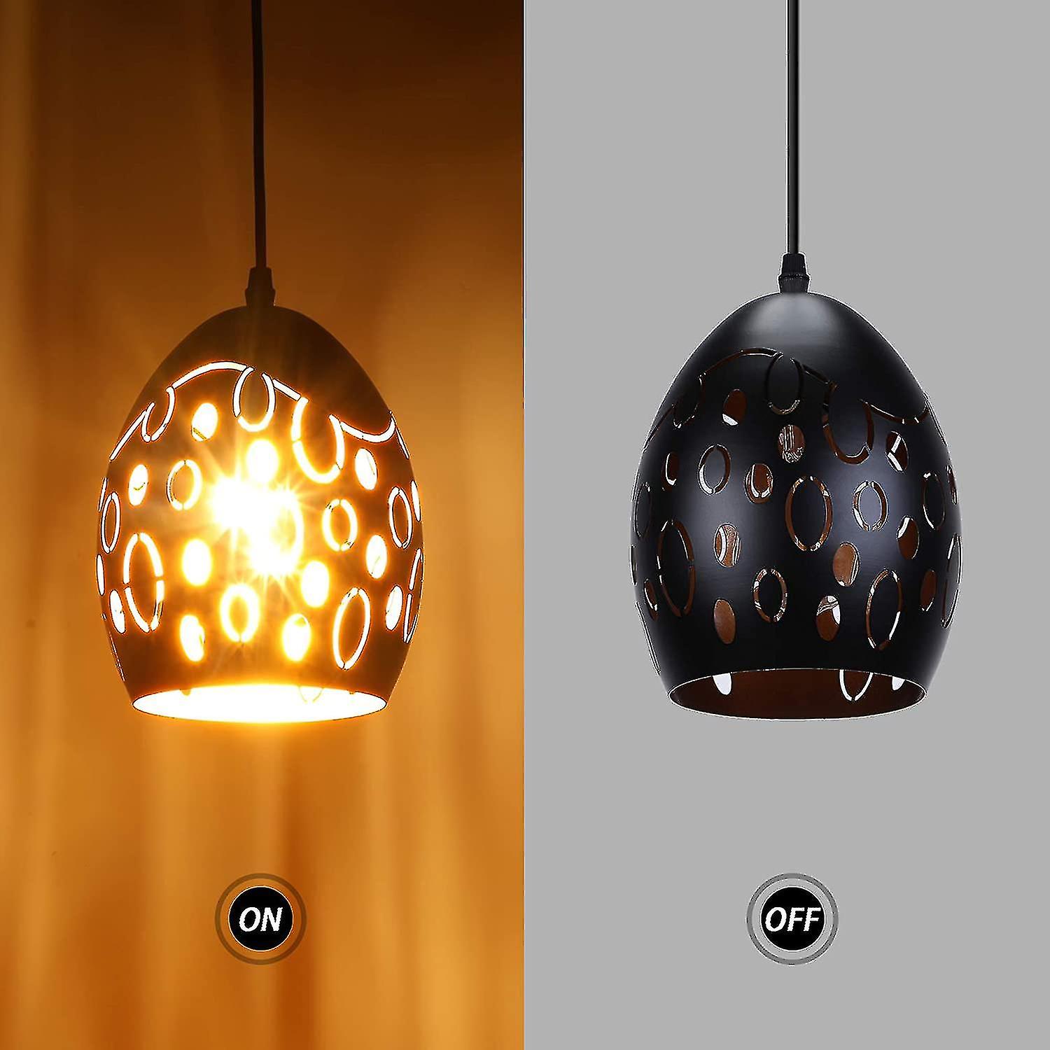 Industrial Pendant Light Retro Ceiling Lighting E27 Black Metal[energy Class A++](style 1)