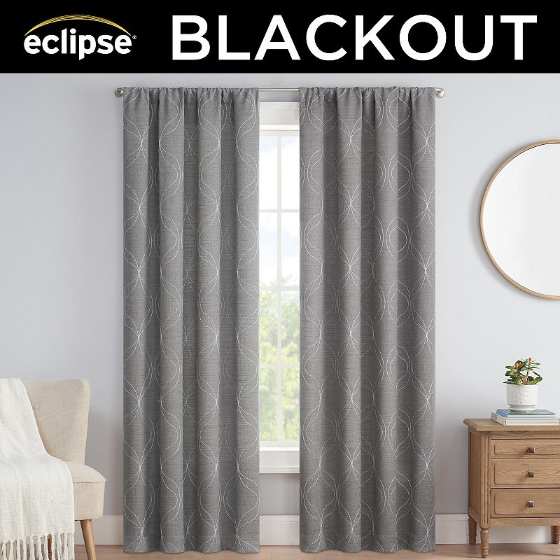 Eclipse 2-Pack Romly Embroidery Blackout Window Curtains