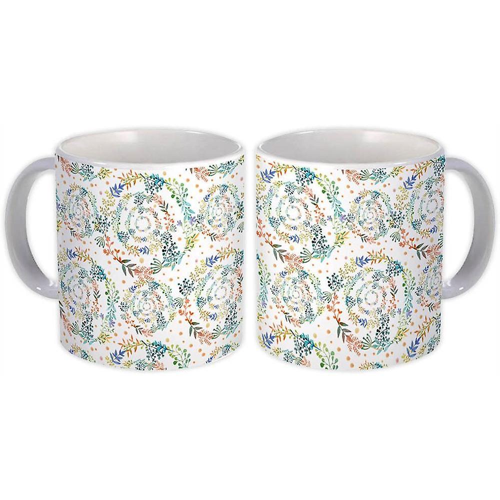 Gift Mug: Flower Spiral Leaves