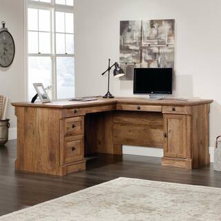 SAUDER Palladia Vintage Oak L-Shaped Desk 420606