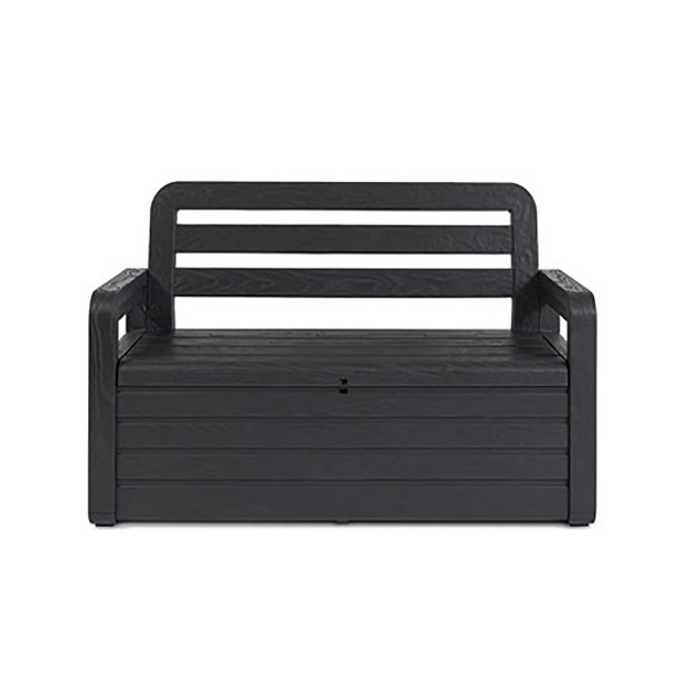 Toomax Foreverspring Uv Weather Defiant Lockable Box Chest Bench For Outdoor Pool Patio Furniture And Deck Storage Bin 70 Gallon Anthracite