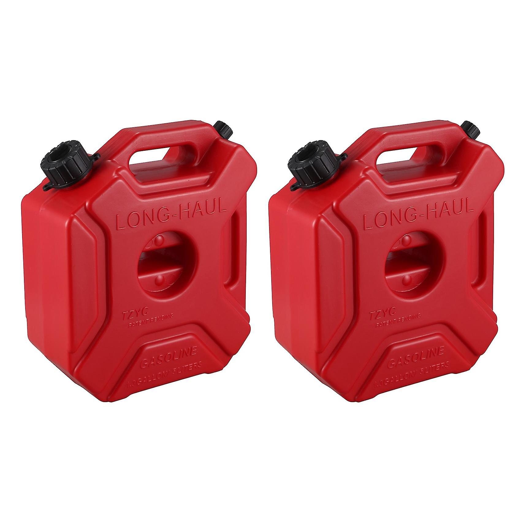 2x Lockable 5l Fuel Tanks Plastic Car Mount Motorcycle Jerrycan Gas Can Gasoline Oil Container Fuel