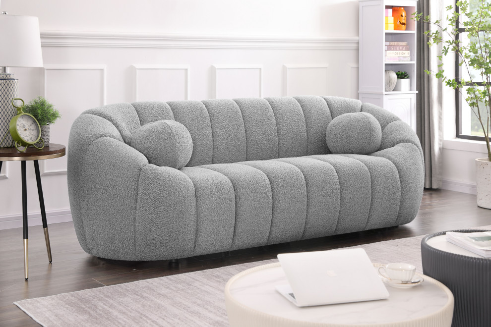 Elijah Boucle Fabric Upholstered Chair   Contemporary   Sofas   by Meridian Furniture  Houzz