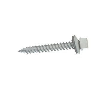 Gibraltar Building Products 1-12 in. Wood Screw #10 Galvanized Hex-Head Roof Accessory in White (250-PieceBag) 987682