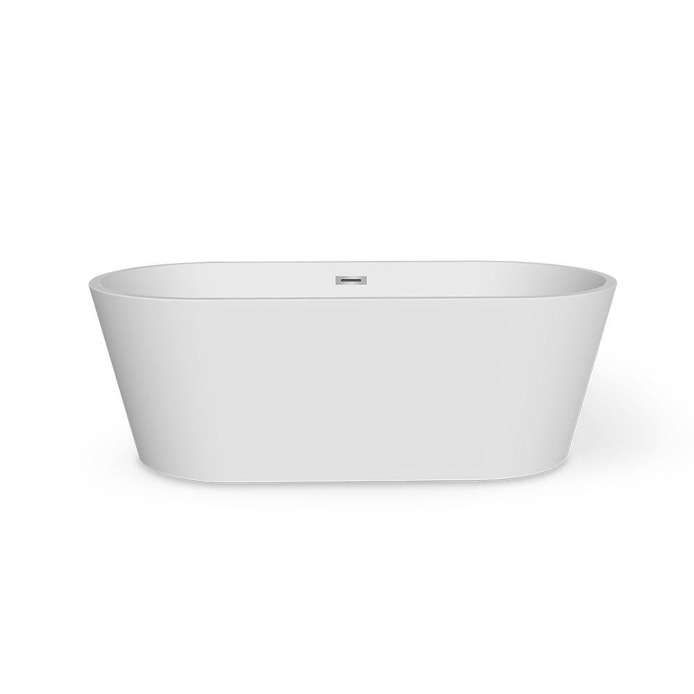 Abruzzo Skysea 66 in. Acrylic Flatbottom Freestanding Bathtub in White Skysea 66