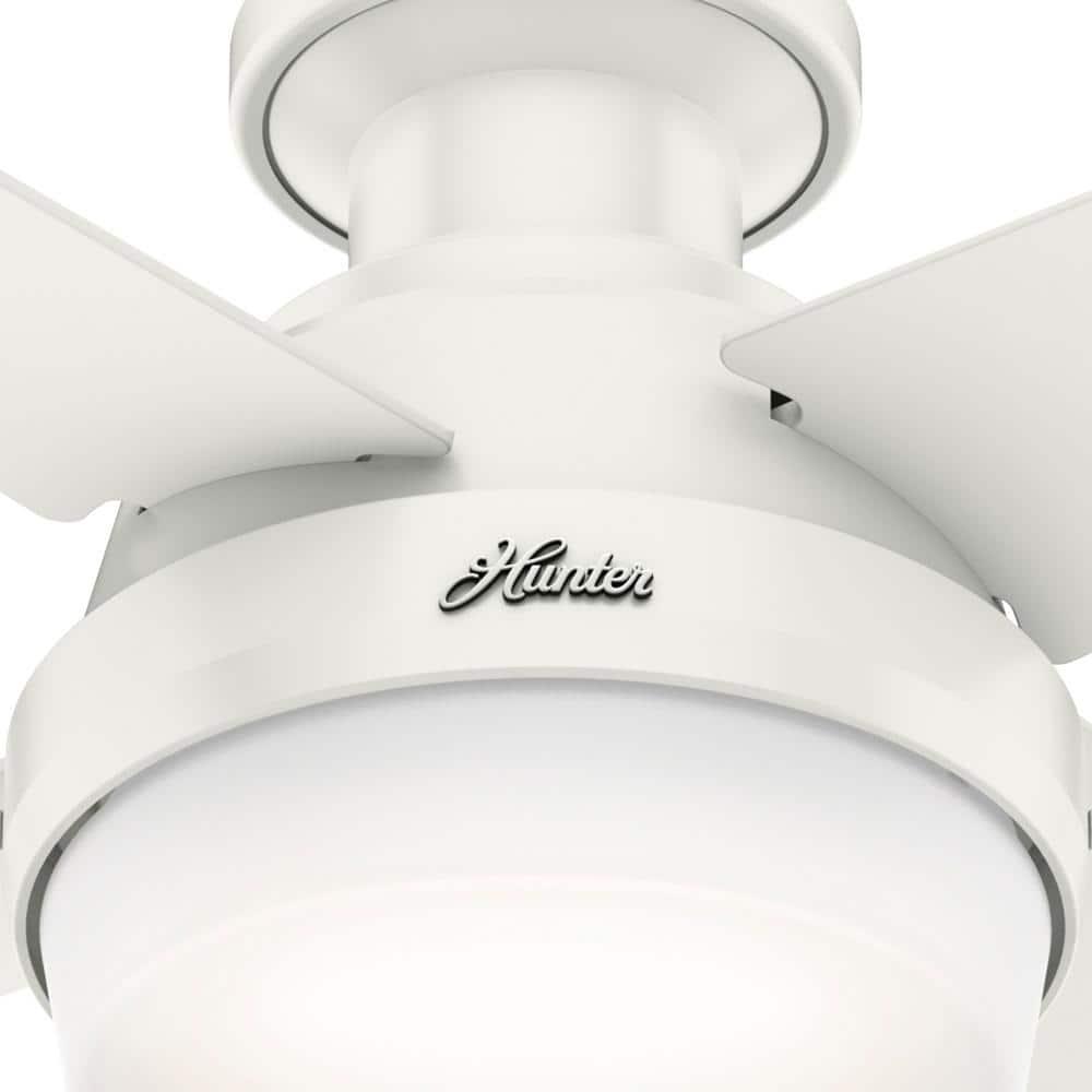 Hunter Ristrello 44 in LED Low Profile Indoor Fresh White Ceiling Fan with Light Kit