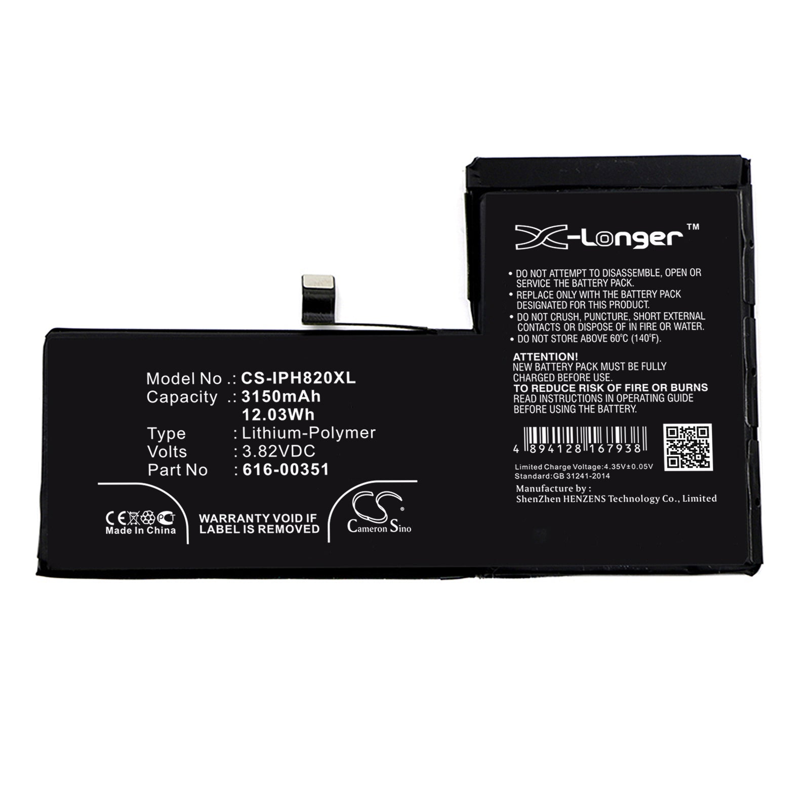 Apple iPhone X MQA52LL A MQA62LL A MQA82LL 3150mAh Replacement Battery BatteryClerkcom Mobile Phone