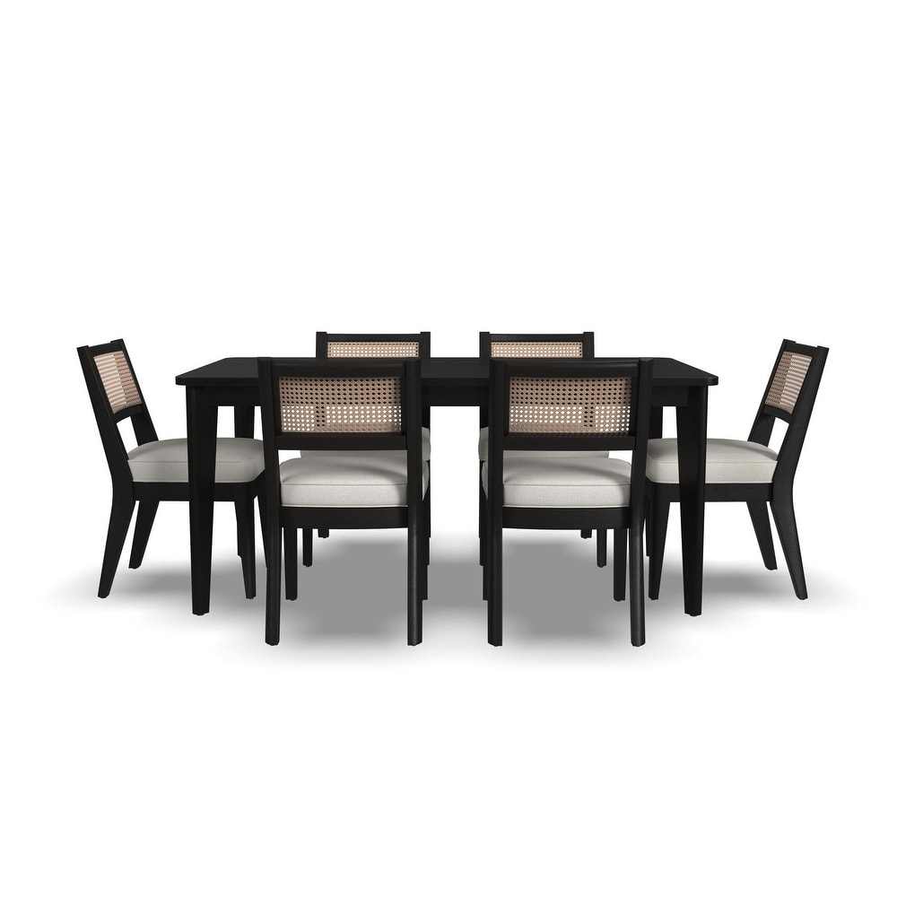 Brentwood Black Wood Rectangle Dining Set   66\