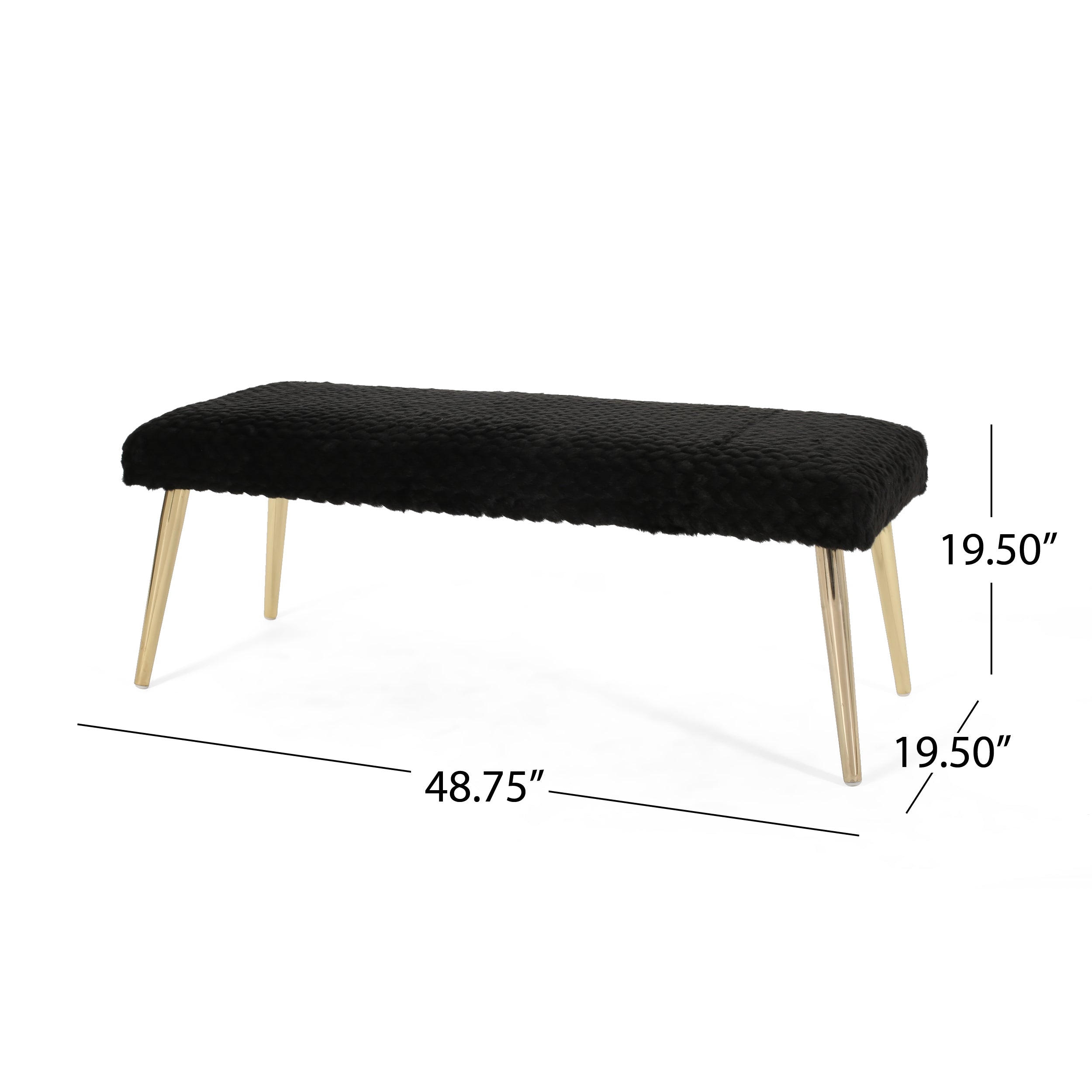 Indira Patterned Faux Fur Bench