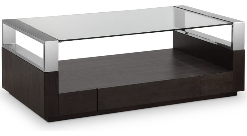 Magnussen Revere Contemporary Graphite Glass Top Coffee Table with Storage   Contemporary   Coffee Tables   by ShopLadder  Houzz